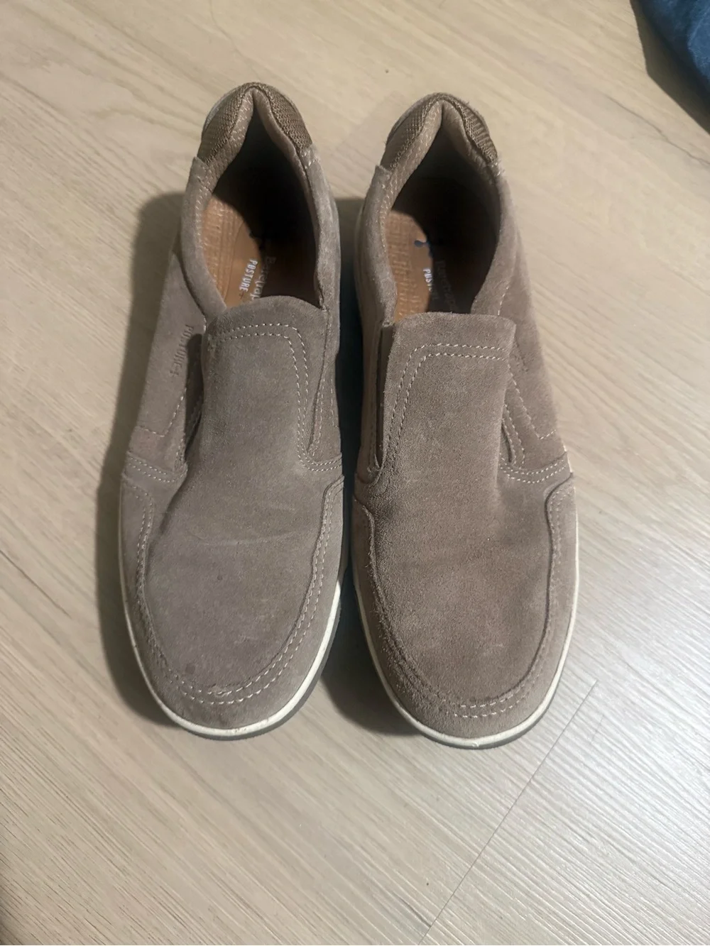 BareTraps Men's Taupe Slip-On Suede Loafers